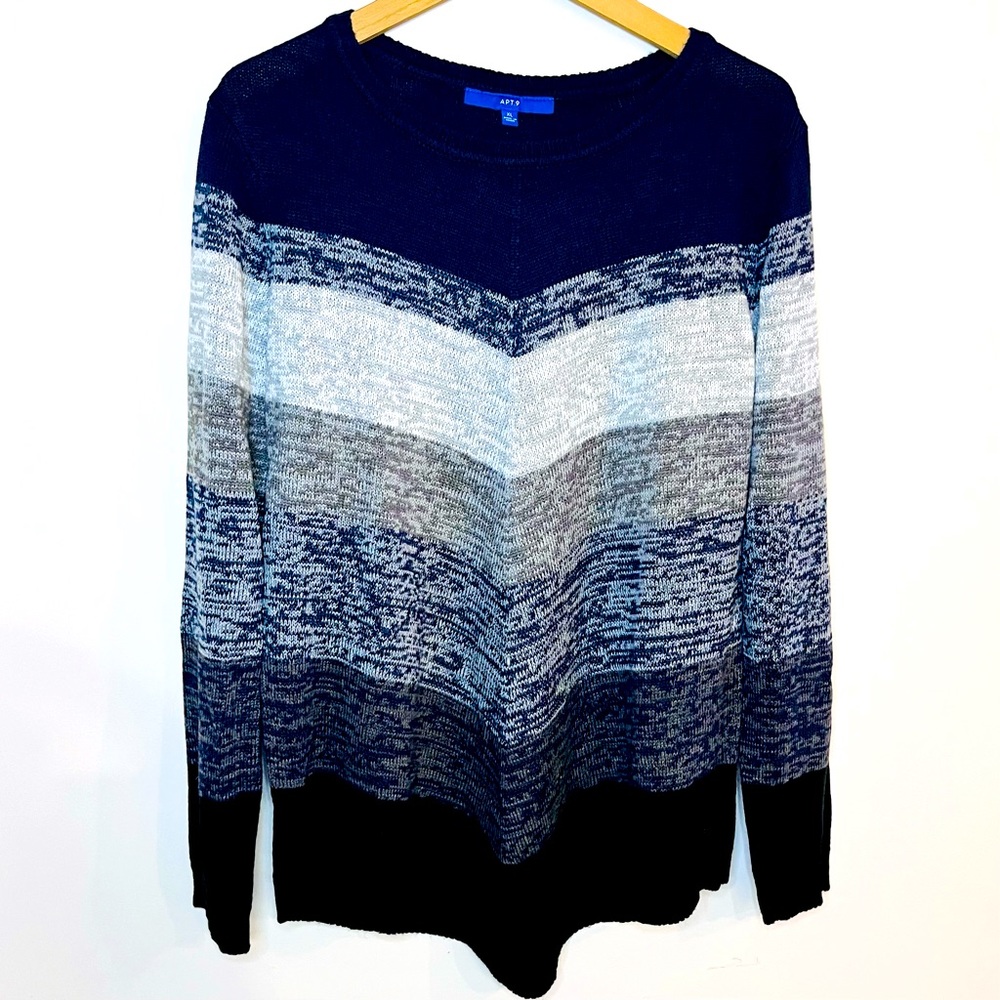 Womens Pullover Knit Stripe Boatneck Sweater, sz XL